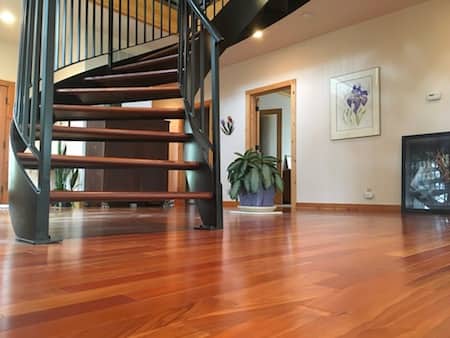 Cheery Wood Floor And Custom Stairs