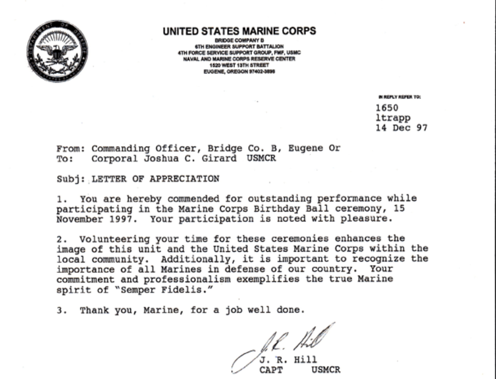 USMC Achievement Award